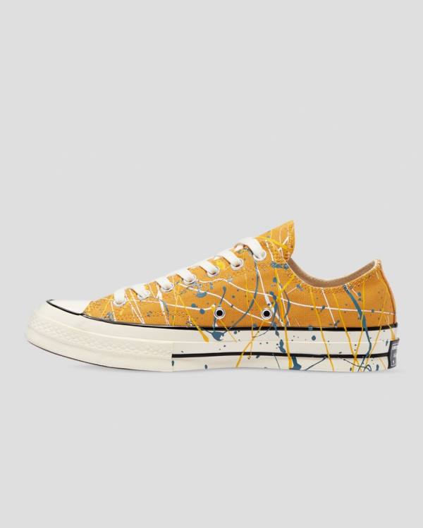 Converse Chuck 70 Archive Print Paint Splatter Låga Sneakers Gula | CV-263QYX