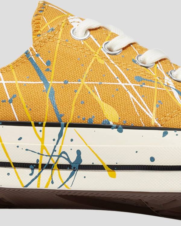 Converse Chuck 70 Archive Print Paint Splatter Låga Sneakers Gula | CV-263QYX