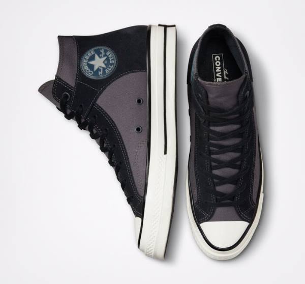 Converse Chuck 70 Crafted Canvas Höga Sneakers Svarta Vita | CV-156KNV