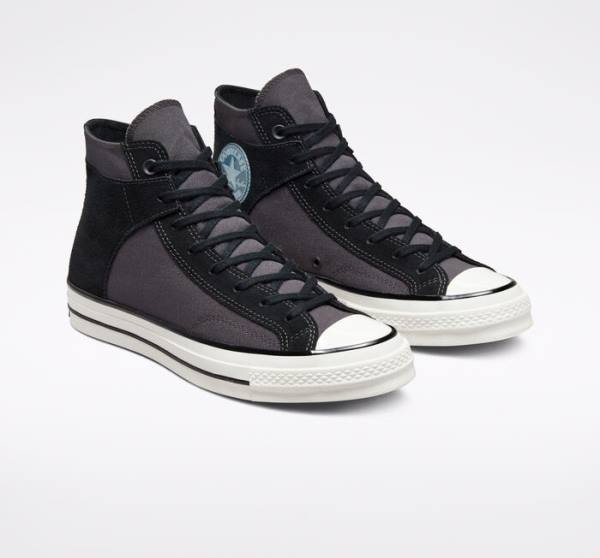 Converse Chuck 70 Crafted Canvas Höga Sneakers Svarta Vita | CV-156KNV