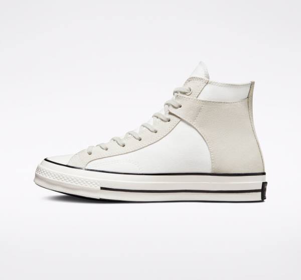 Converse Chuck 70 Crafted Canvas Höga Sneakers Vita Svarta | CV-548XJM