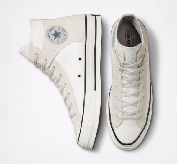 Converse Chuck 70 Crafted Canvas Höga Sneakers Vita Svarta | CV-548XJM