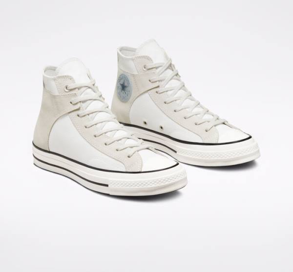 Converse Chuck 70 Crafted Canvas Höga Sneakers Vita Svarta | CV-548XJM