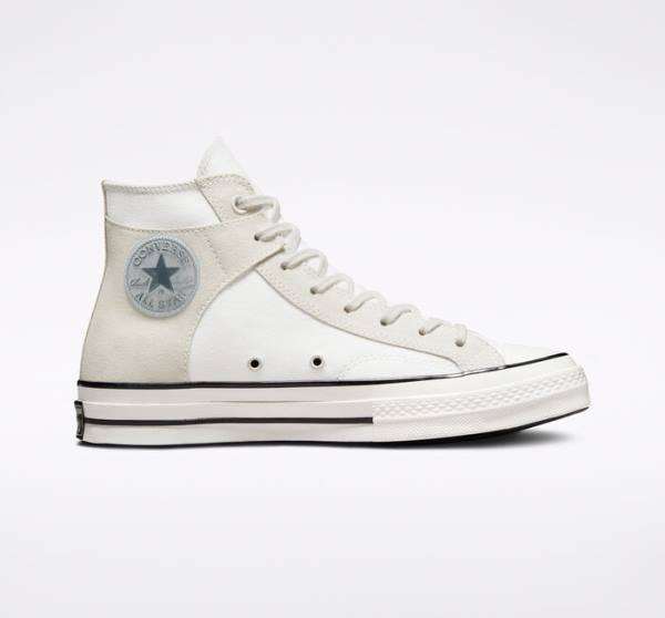 Converse Chuck 70 Crafted Canvas Höga Sneakers Vita Svarta | CV-548XJM