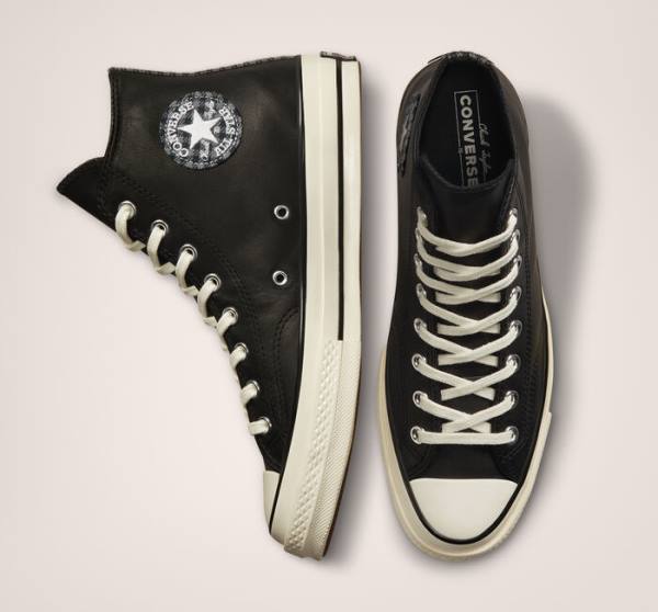 Converse Chuck 70 Crafted Läder Höga Sneakers Svarta | CV-291JWF