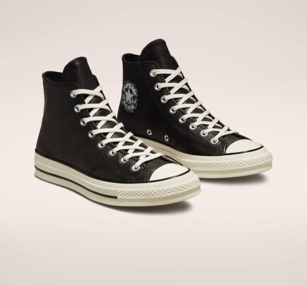 Converse Chuck 70 Crafted Läder Höga Sneakers Svarta | CV-291JWF