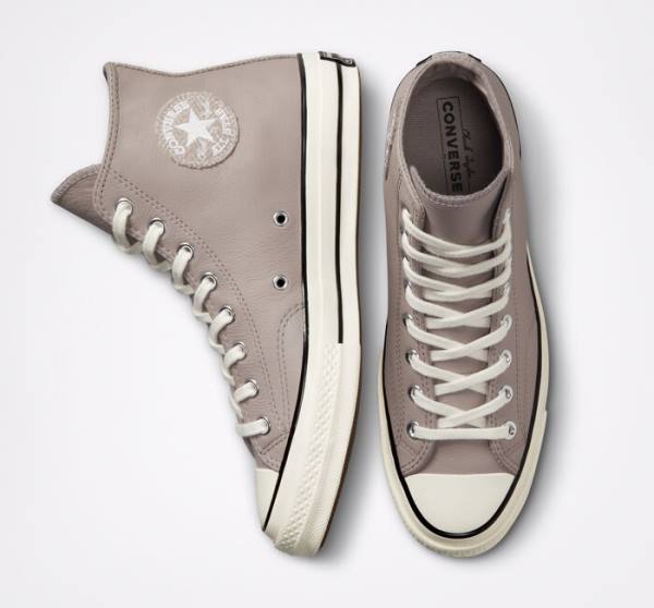 Converse Chuck 70 Crafted Läder Höga Sneakers Grå Svarta | CV-397OIE