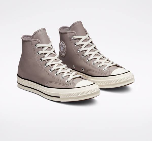 Converse Chuck 70 Crafted Läder Höga Sneakers Grå Svarta | CV-397OIE