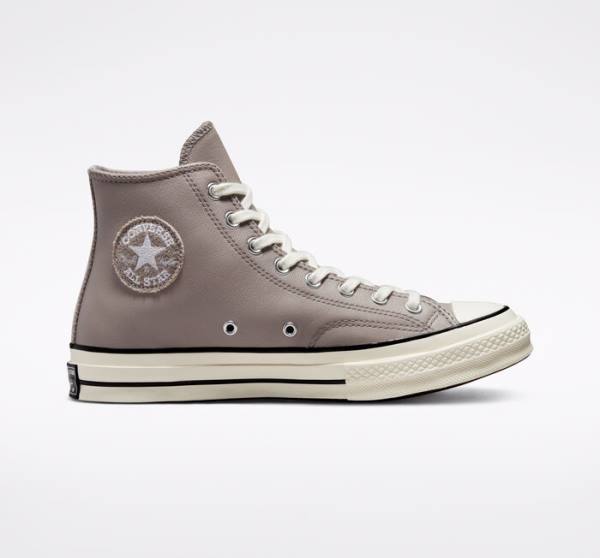 Converse Chuck 70 Crafted Läder Höga Sneakers Grå Svarta | CV-397OIE