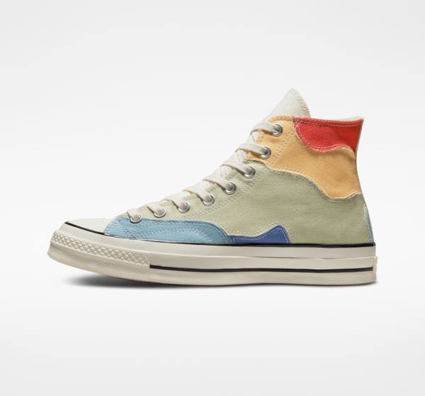 Converse Chuck 70 Crafted Patchwork Höga Sneakers Olivgröna Blå | CV-098IZF