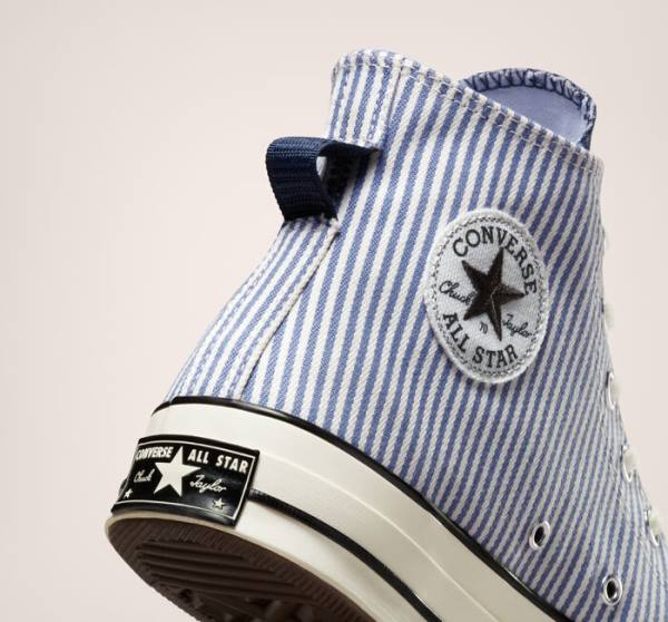 Converse Chuck 70 Crafted Stripe Höga Sneakers Indigo Svarta | CV-074YXC