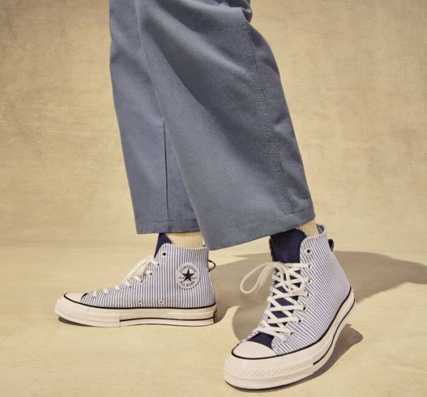 Converse Chuck 70 Crafted Stripe Höga Sneakers Indigo Svarta | CV-074YXC