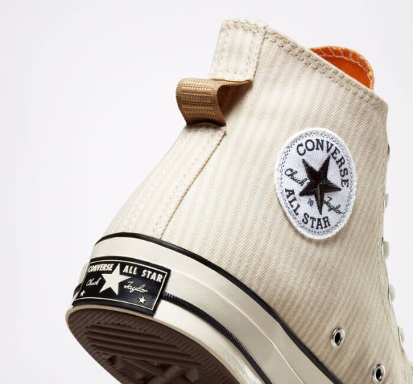 Converse Chuck 70 Crafted Stripe Höga Sneakers Bruna | CV-423PVC