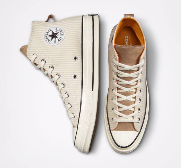 Converse Chuck 70 Crafted Stripe Höga Sneakers Bruna | CV-423PVC