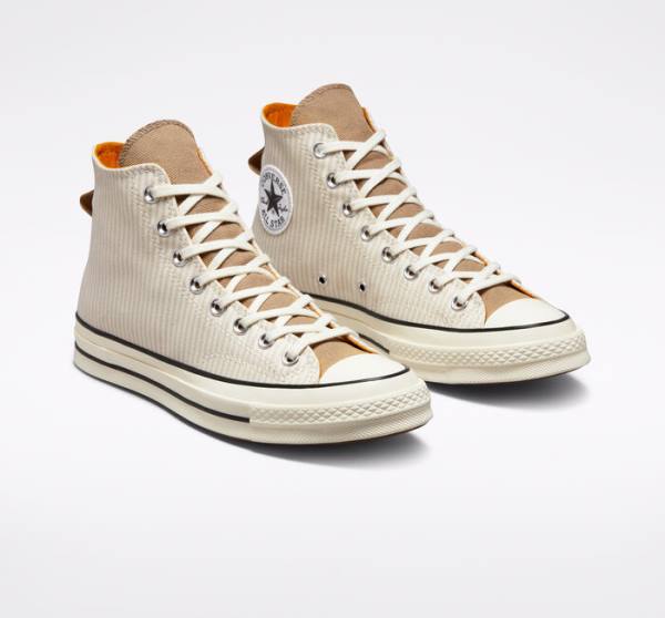 Converse Chuck 70 Crafted Stripe Höga Sneakers Bruna | CV-423PVC