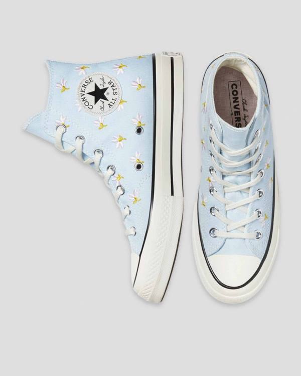 Converse Chuck 70 Embroidered Garden Party Höga Sneakers Blå | CV-094VIY