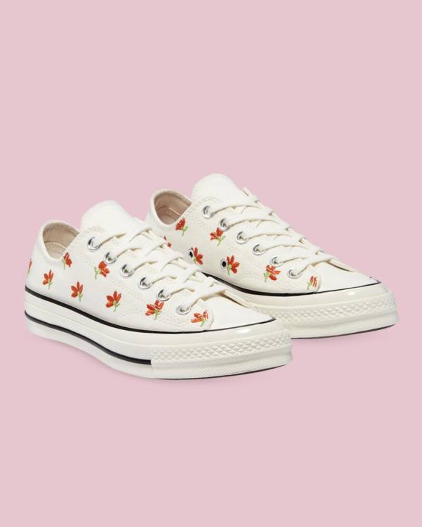 Converse Chuck 70 Embroidered Garden Party Låga Sneakers Beige | CV-459PXM