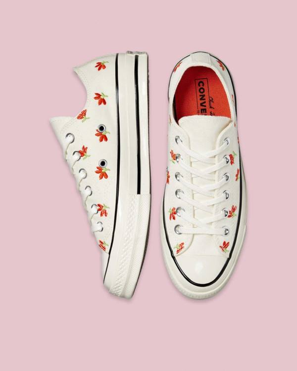 Converse Chuck 70 Embroidered Garden Party Låga Sneakers Beige | CV-459PXM