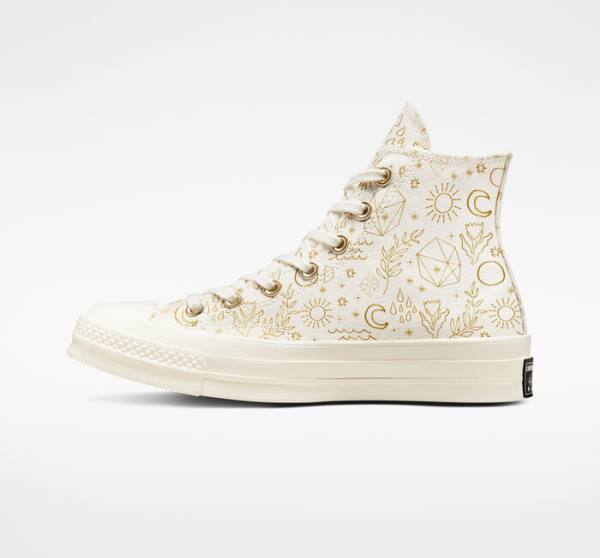 Converse Chuck 70 Golden Elements Höga Sneakers Ljusguld Svarta | CV-074TCD