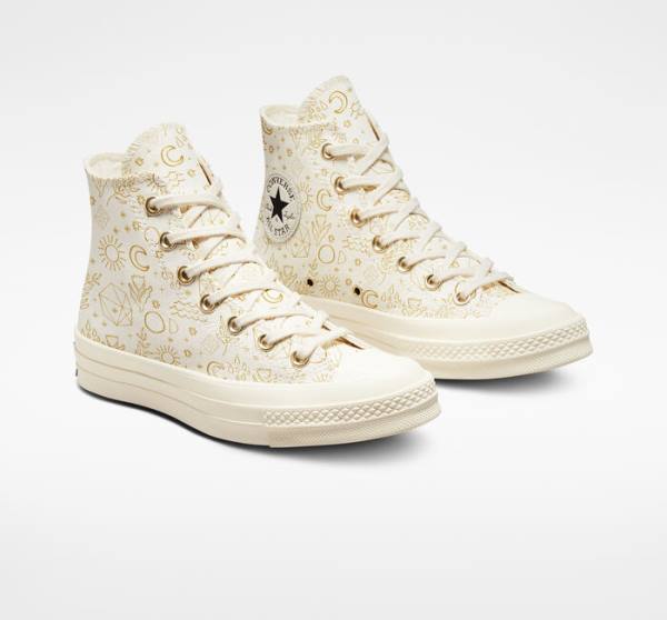 Converse Chuck 70 Golden Elements Höga Sneakers Ljusguld Svarta | CV-074TCD