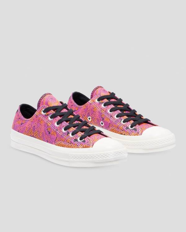 Converse Chuck 70 Läder Printed Låga Sneakers Rosa Orange | CV-089YLW