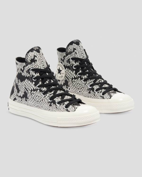 Converse Chuck 70 Läder Snake Print Höga Sneakers Beige Svarta | CV-798XFA