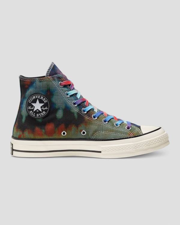 Converse Chuck 70 Plaid Tie Dye Höga Sneakers Svarta | CV-149OXB