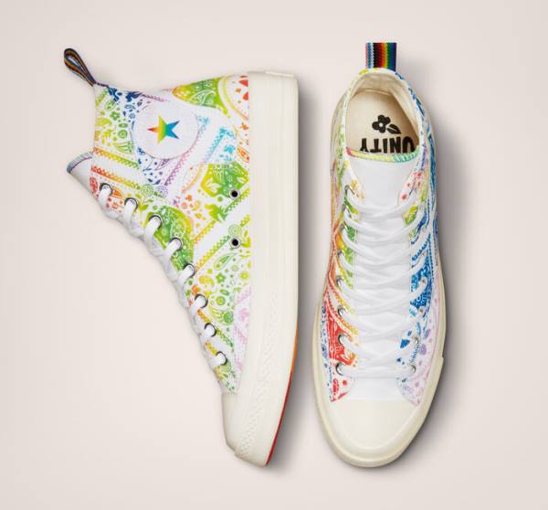 Converse Chuck 70 Pride Höga Sneakers Vita Röda | CV-594IGR