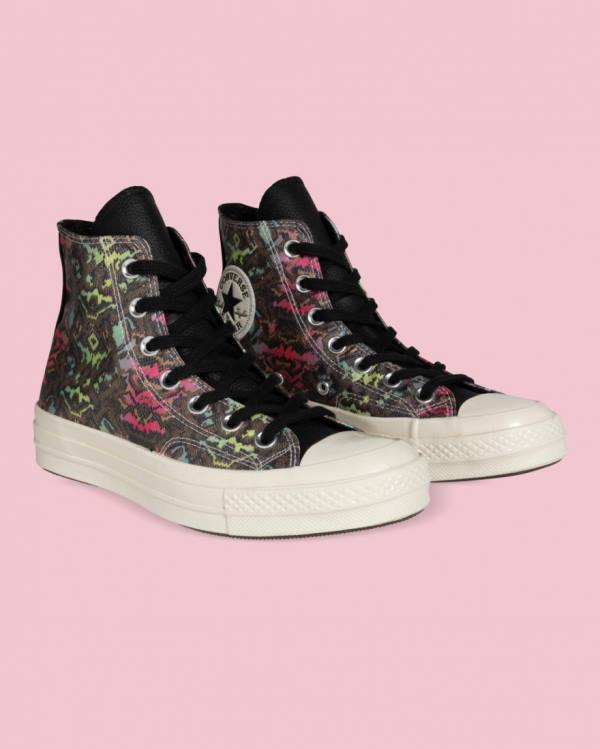 Converse Chuck 70 Satin Snake Print Höga Sneakers Svarta | CV-025IEG