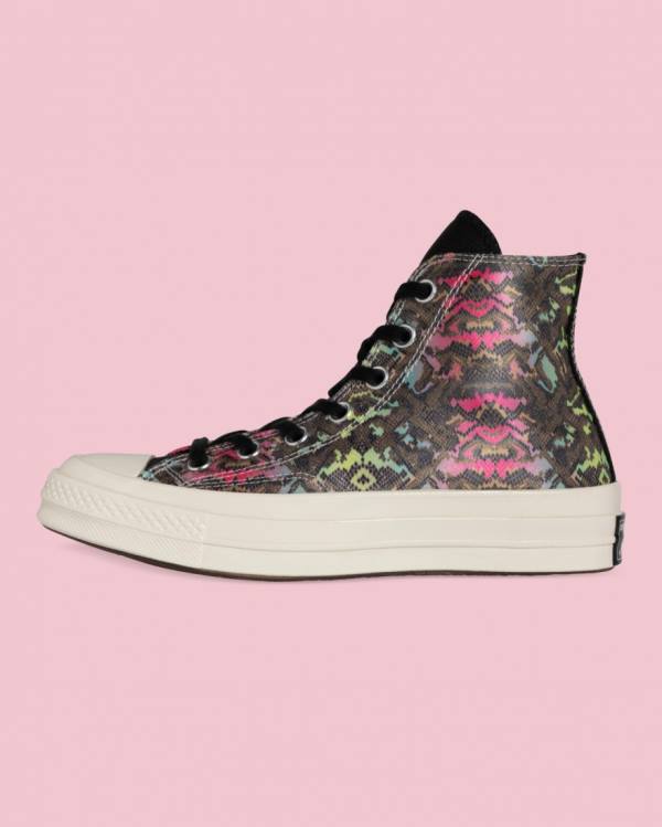 Converse Chuck 70 Satin Snake Print Höga Sneakers Svarta | CV-025IEG