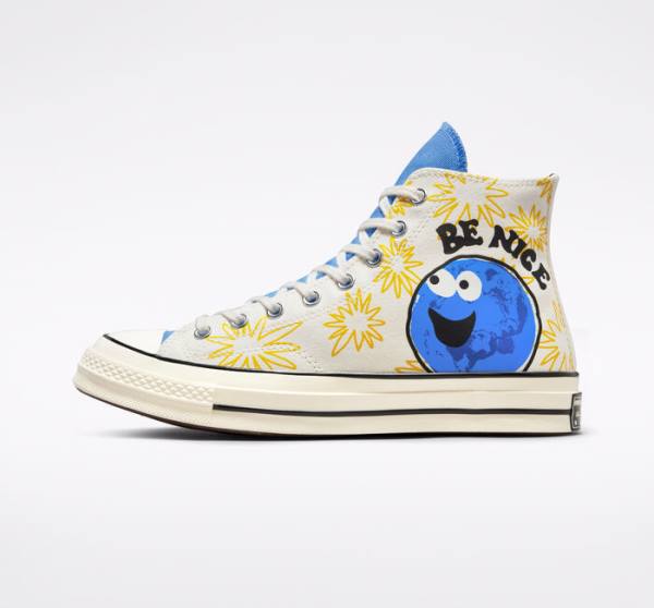 Converse Chuck 70 Sunny Floral Höga Sneakers Blå | CV-591RKZ