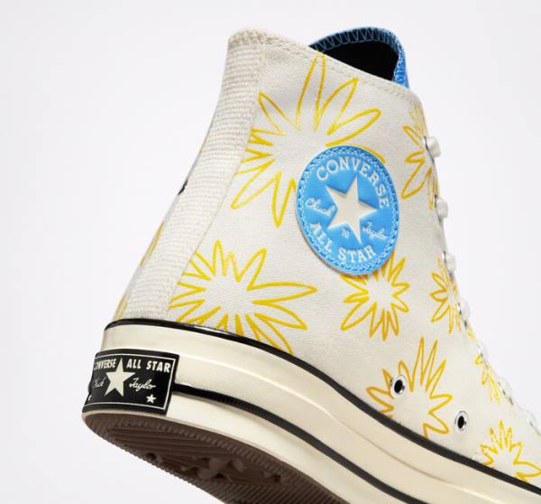 Converse Chuck 70 Sunny Floral Höga Sneakers Blå | CV-591RKZ