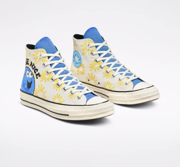 Converse Chuck 70 Sunny Floral Höga Sneakers Blå | CV-591RKZ