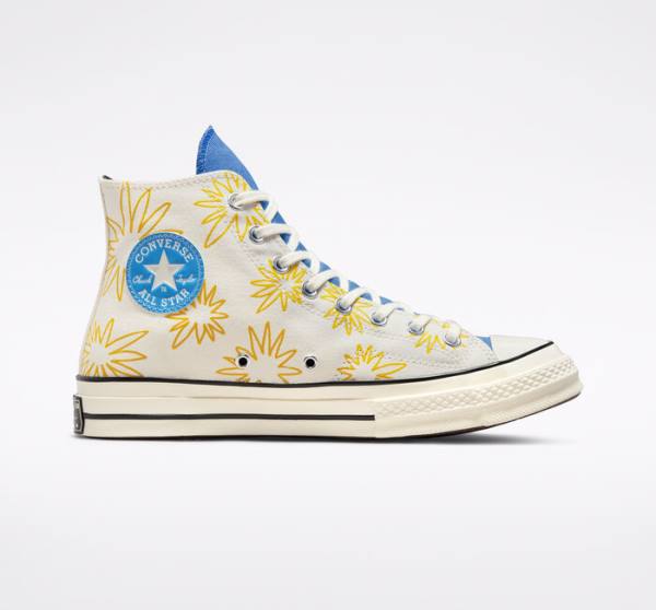 Converse Chuck 70 Sunny Floral Höga Sneakers Blå | CV-591RKZ