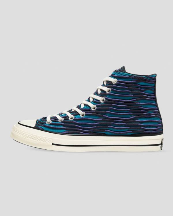 Converse Chuck 70 Wavy Knit Höga Sneakers Blå | CV-124ESD