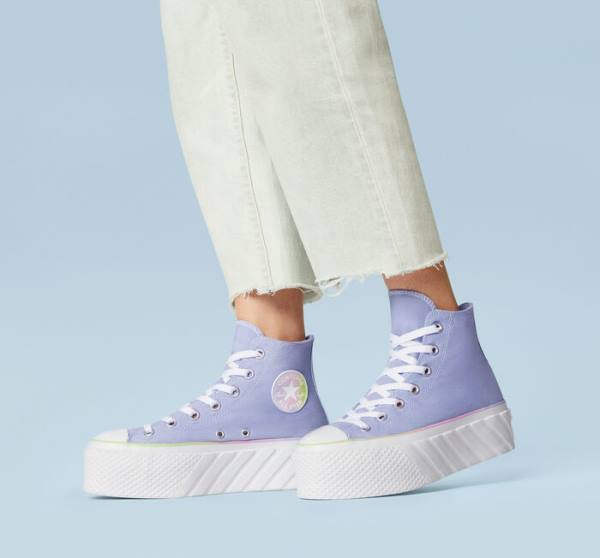 Converse Chuck Taylor All Star 2X Lift Platform Pastel Gradient Höga Sneakers Blå Vita | CV-216BPU