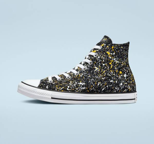 Converse Chuck Taylor All Star Archive Paint Splatter Höga Sneakers Svarta Vita | CV-187GUB