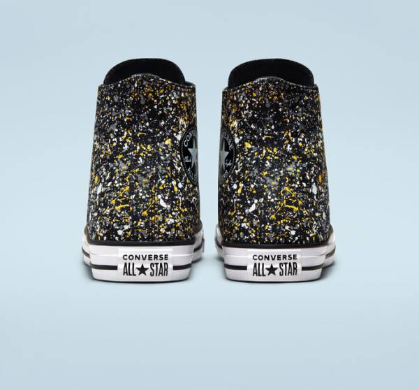 Converse Chuck Taylor All Star Archive Paint Splatter Höga Sneakers Svarta Vita | CV-187GUB