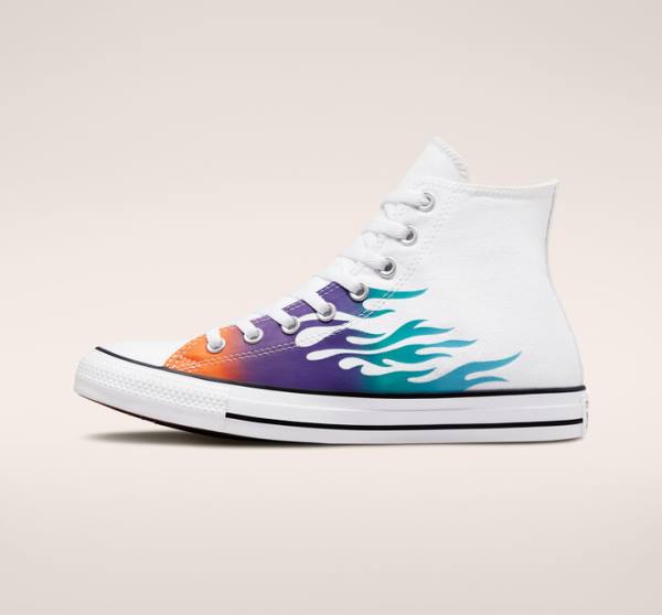 Converse Chuck Taylor All Star Archive Prints Höga Sneakers Vita Blå Turkos | CV-960IBN