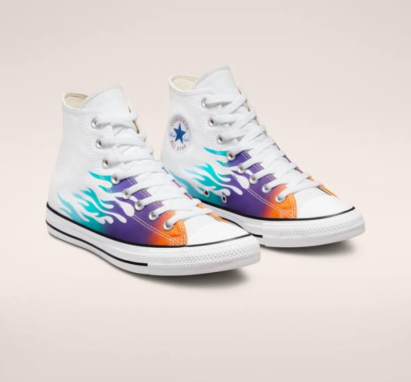 Converse Chuck Taylor All Star Archive Prints Höga Sneakers Vita Blå Turkos | CV-960IBN