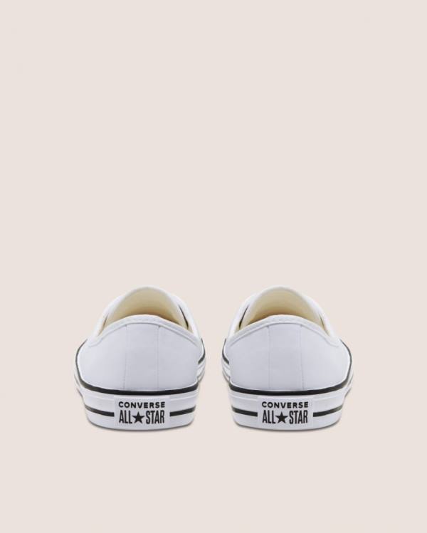 Converse Chuck Taylor All Star Ballet Spets Faux Läder Slip Låga Sneakers Vita | CV-431UNT