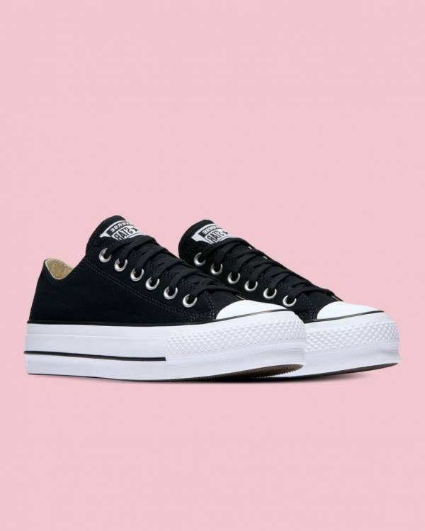 Converse Chuck Taylor All Star Canvas Lift Låga Sneakers Svarta | CV-814QKL