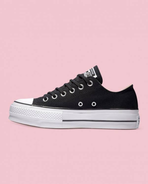 Converse Chuck Taylor All Star Canvas Lift Låga Sneakers Svarta | CV-814QKL