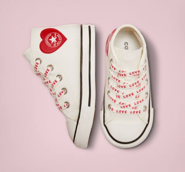 Converse Chuck Taylor All Star Crafted with Love Höga Sneakers Vita Röda | CV-571OWC