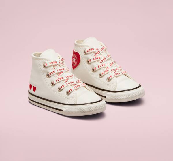 Converse Chuck Taylor All Star Crafted with Love Höga Sneakers Vita Röda | CV-571OWC