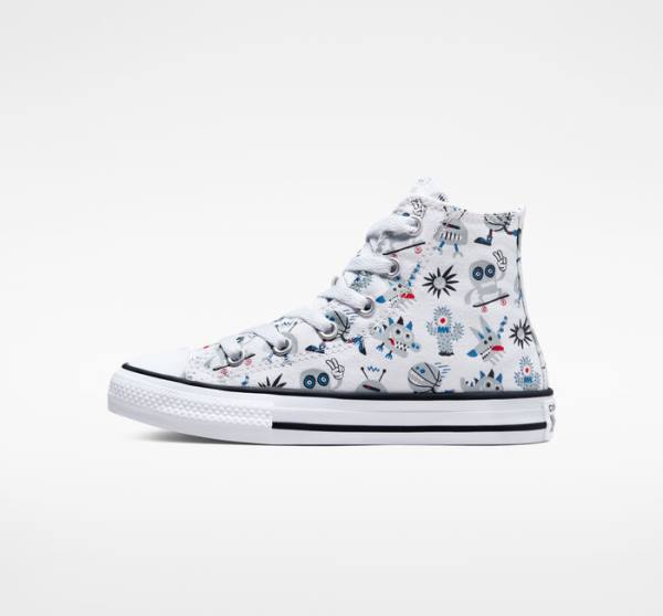 Converse Chuck Taylor All Star Creatures Höga Sneakers Vita Grå Blå | CV-123UFE