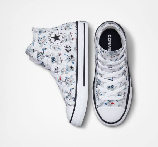 Converse Chuck Taylor All Star Creatures Höga Sneakers Vita Grå Blå | CV-123UFE