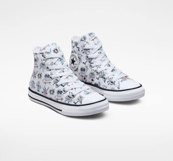 Converse Chuck Taylor All Star Creatures Höga Sneakers Vita Grå Blå | CV-123UFE