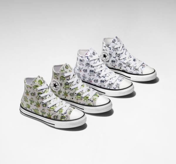 Converse Chuck Taylor All Star Creatures Höga Sneakers Vita Grå Blå | CV-123UFE