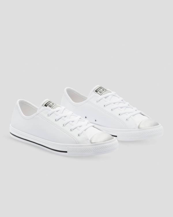 Converse Chuck Taylor All Star Dainty Mono Metallic Låga Sneakers Vita | CV-578TJW